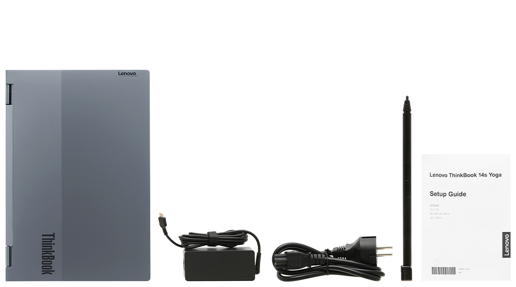 Bộ sản phẩm gồm: Dây nguồn, Sách hướng dẫn, Bút cảm ứng, Thùng máy, Sạc Laptop Lenovo