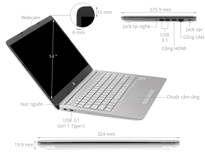 HP 14s cf2527TU i3 10110U/4GB/256GB/Win11 (4K4A1PA)