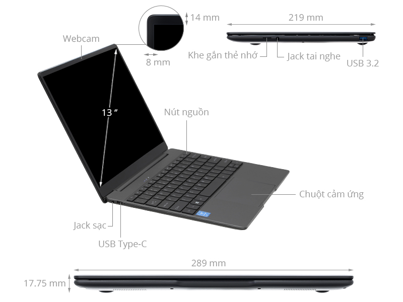 CHUWI Ordinateur Portable, GemiBook 13 Pouces Ultrabook Windows 10 Intel  Celeron J4125 jusqu'à 2,7 GHz 8 Go RAM 256 Go SSD 2160 * 14 - Cdiscount  Informatique