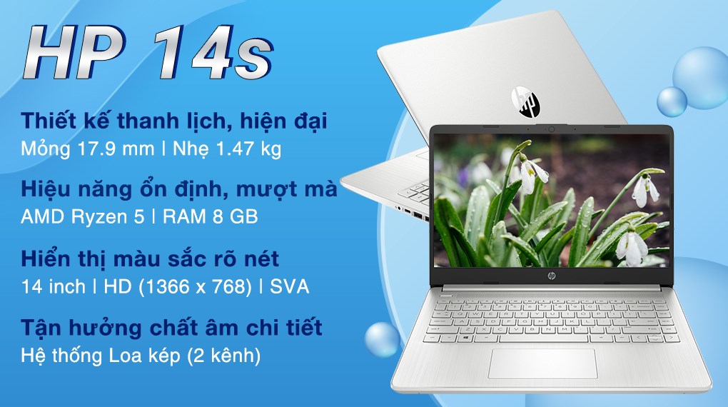Laptop HP 14s fq1065AU R5 5500U/8GB/512GB/Win11 (4K0Z5PA)
