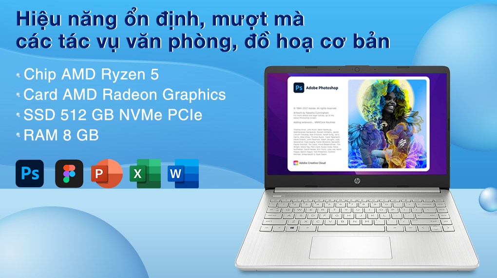 Laptop HP 14s fq1065AU R5 5500U/8GB/512GB/Win11 (4K0Z5PA)