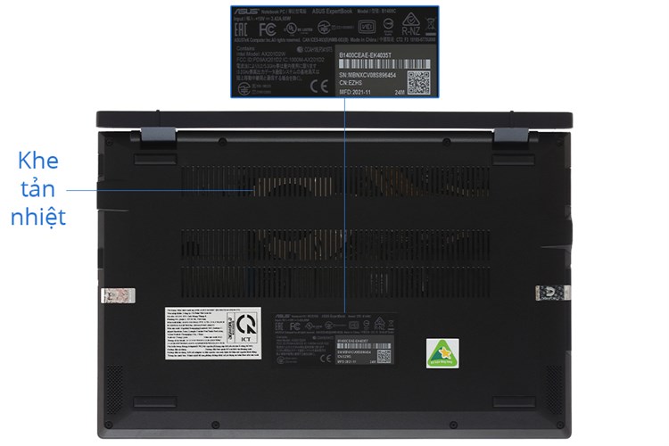 Laptop Asus ExpertBook B1400CEAE i5 1135G7/8GB/512GB/Win10 (EK4035T) Màu Đen
