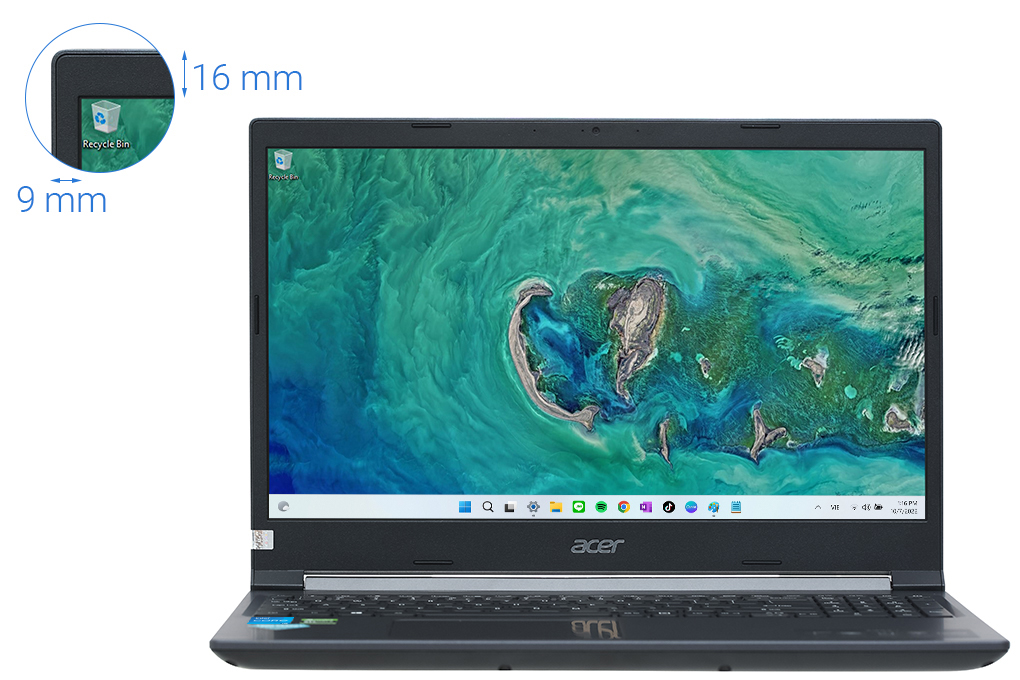 Laptop Acer Aspire 7 Gaming A715 75G 58U4 i5 10300H/8GB/512GB/4GB GTX1650/Win11 (NH.Q97SV.004) Màu Đen