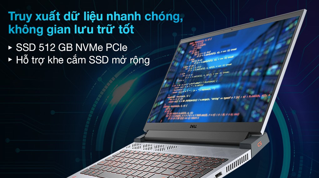 Laptop Dell Gaming G15 5515 R7 5800H/16GB/512GB/4GB RTX3050Ti/120Hz/OfficeHS/Win11 (70266675)