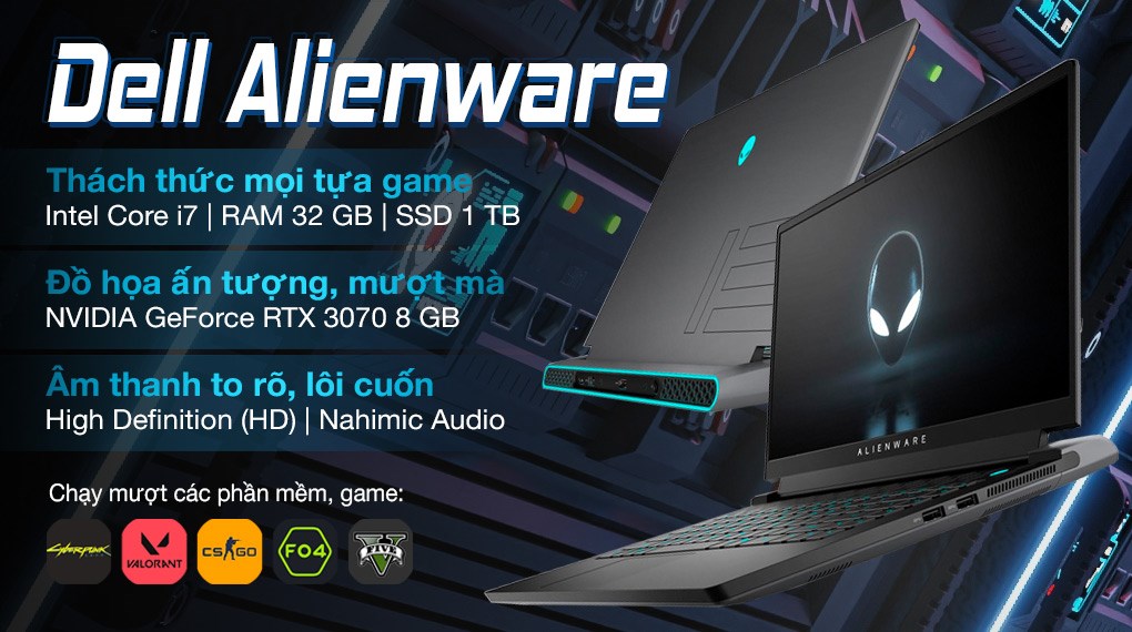 Máy tính xách tay Dell Gaming Alienware m15 R6 i7 11800H