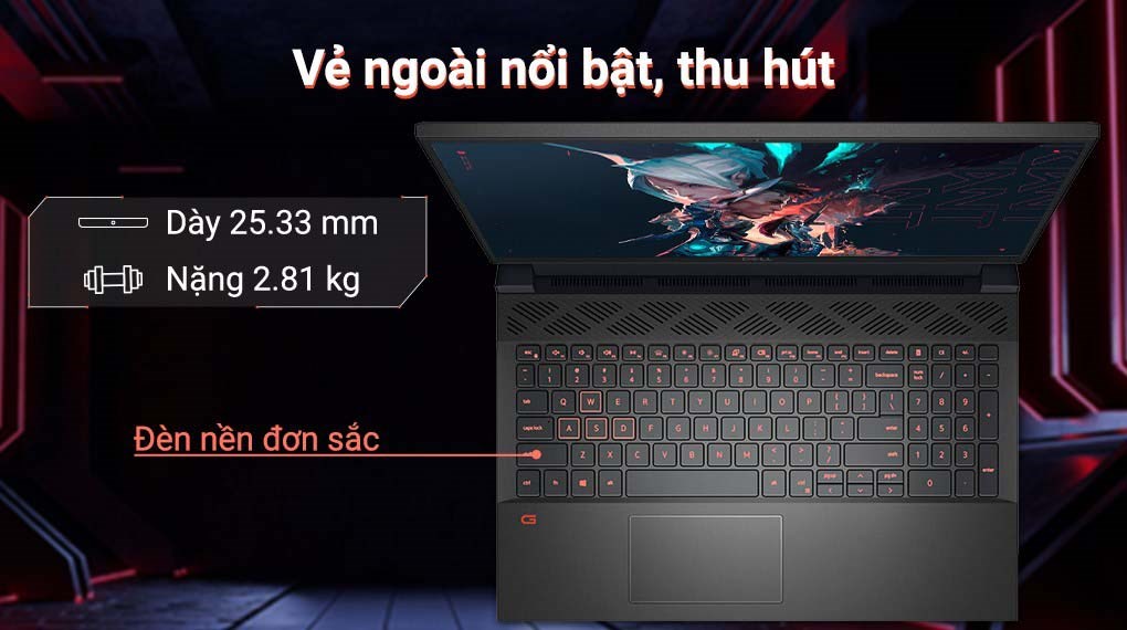 Laptop Dell Gaming G15 5511 i7 11800H/16GB/512GB/4GB RTX3050Ti/120Hz/Office H&S/Win11 (P105F006BGR)