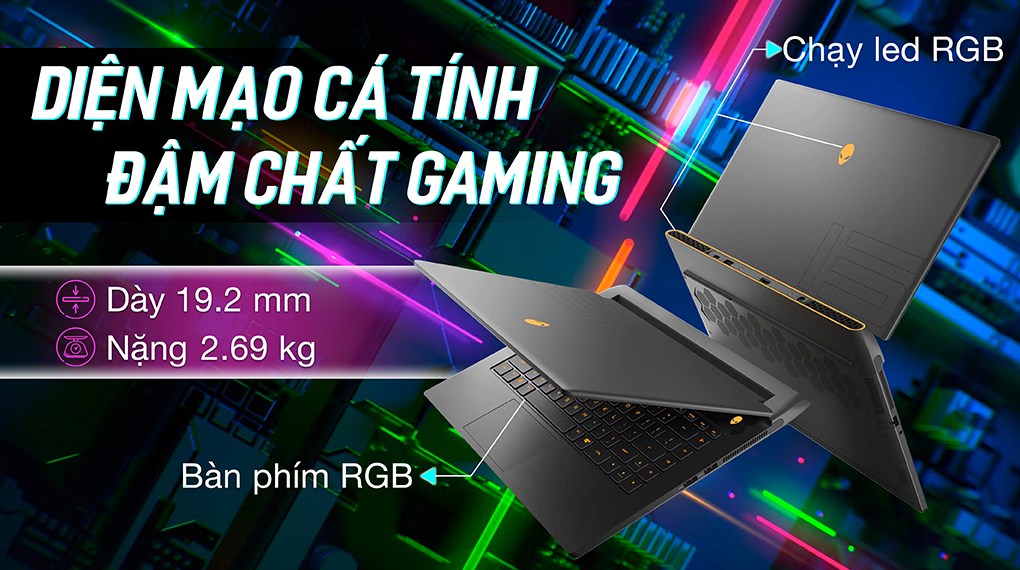 Dell Gaming Alienware m15 R6 i7 11800H (P109F001DBL) - Thiết kế