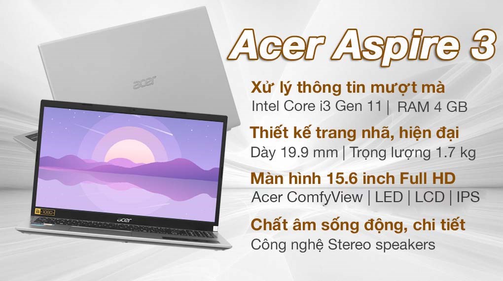Laptop Acer Aspire A315 58 35AG i3 1115G4/4GB/256GB/Win11 (NX.ADDSV.00B) - Hình 2