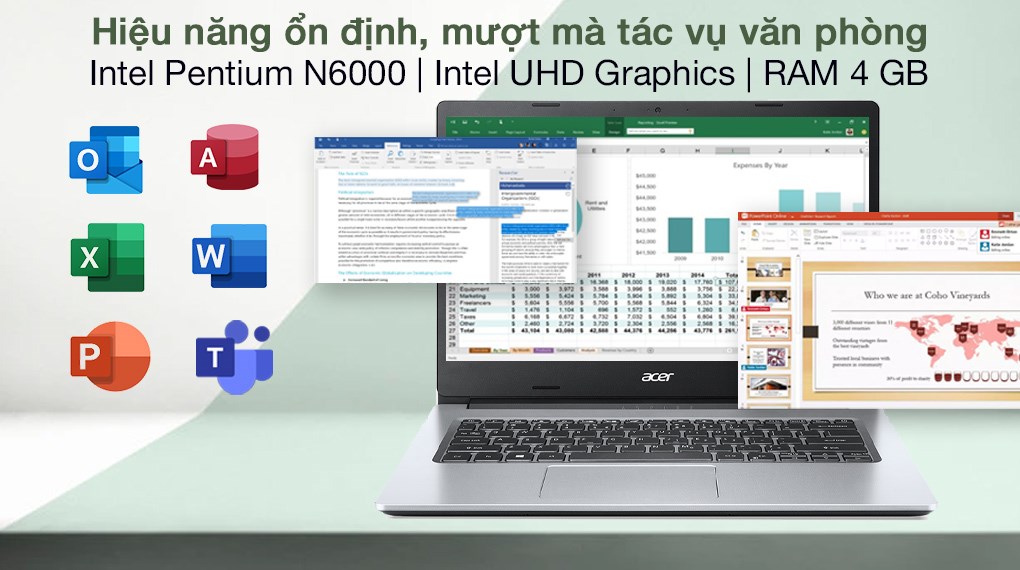 Laptop Acer Aspire 3 A314 35 P3G9 N6000/4GB/256GB/Win11 (NX.A7SSV.007)