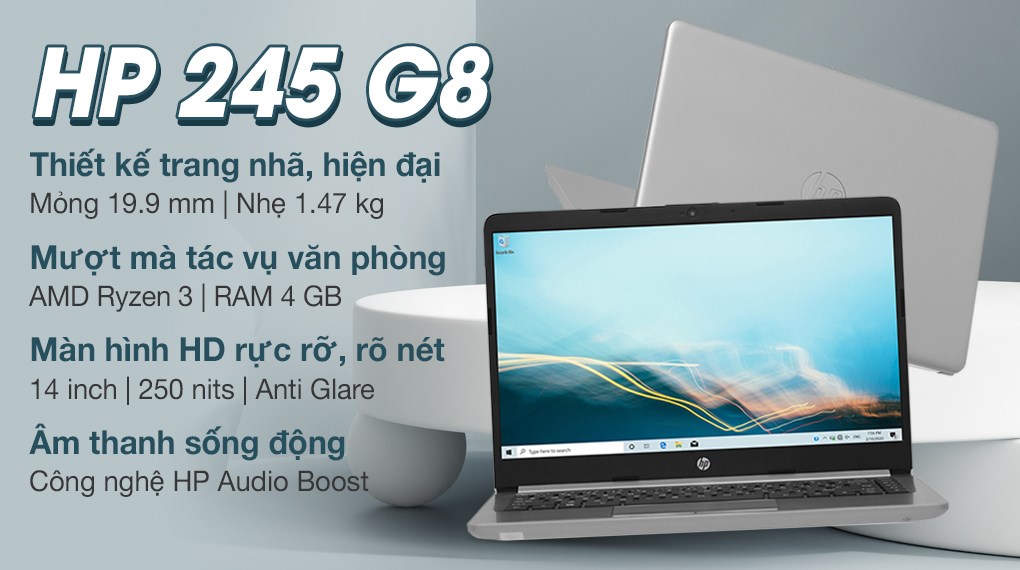 Laptop HP 245 G8 R3 5300U/4GB/256GB/Win11 (63T27PA)