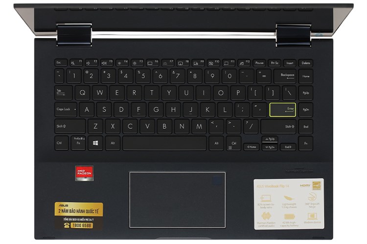 Laptop Asus VivoBook Flip 14 R7 TM420UA 5700U/8GB/512GB/Touch/Pen/Win11 (EC182W) Màu Đen