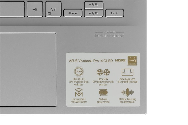 Laptop Asus VivoBook 14 OLED M3401QA R7 5800H/8GB/512GB/Win11 (KM025W) Màu Bạc