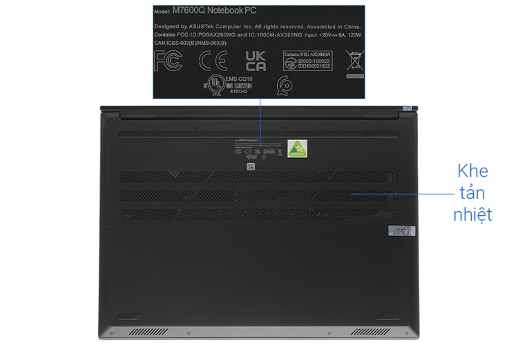 Laptop Asus VivoBook Pro 16X OLED M7600QC R5 5600H/16GB/512GB/4GB RTX3050/Win11 (L2077W) Màu Xám