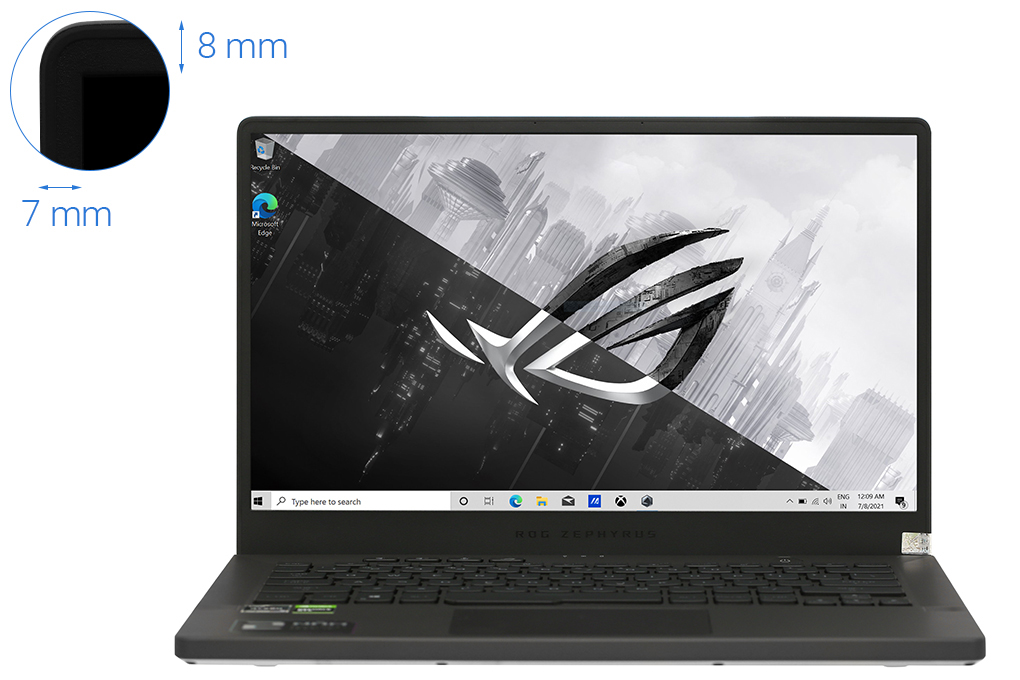 Laptop Asus Rog Zephyrus Gaming G14 GA401QH R7 5800HS/8GB/512GB/4GB GTX1650/120Hz/Túi/Win11 (K2091W) giá rẻ