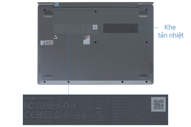 Laptop Lenovo Ideapad 1 11IGL05 N5030/4GB/256GB/Win11 (81VT006FVN) Màu Xám