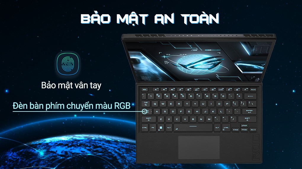 Laptop Asus Gaming ROG Flow Z13 GZ301ZC i7 12700H/16GB/512GB/4GB RTX3050/120Hz/Touch/Pen/Túi/Win11 (LD110W)