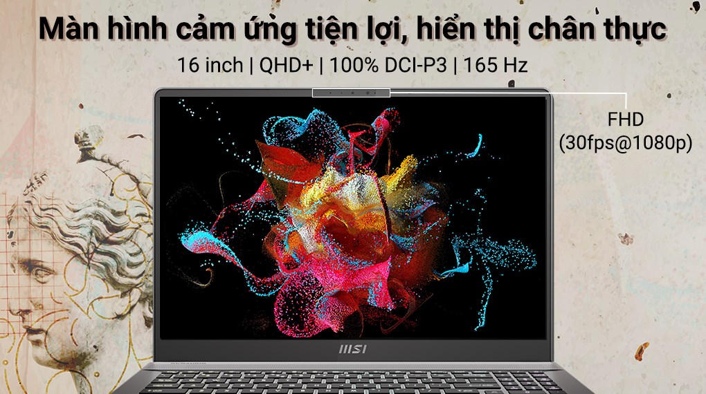 Laptop MSI Creator Z16P B12UGST i7 12700H/32GB/2TB SSD/8GB RTX3070Ti Max-Q/165Hz/Túi/Chuột/Win11 (050VN)