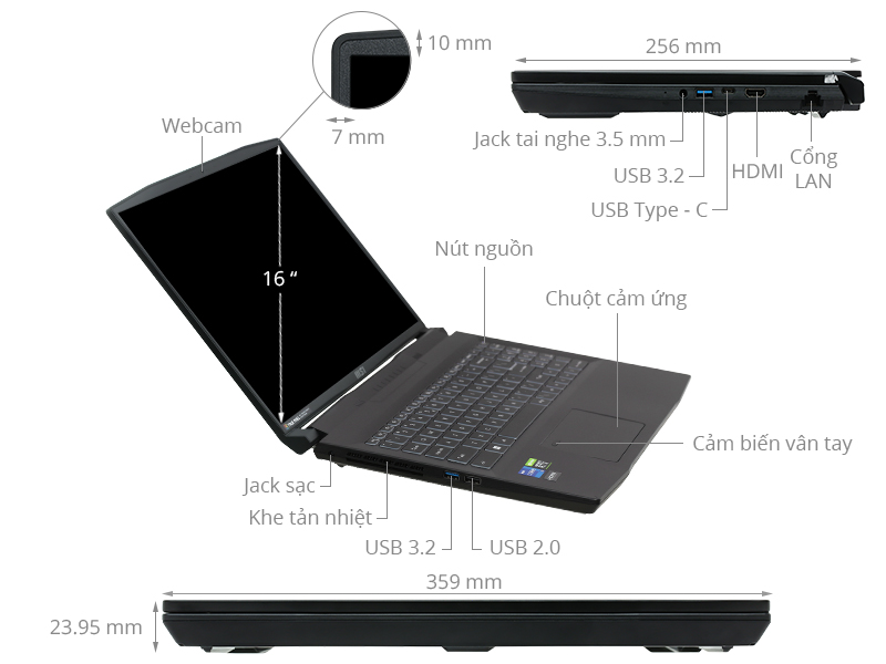 MSI Creator M16 A12UC i7 12700H/16GB/512GB/4GB RTX3050/Túi/Chuột/Win11 (292VN)