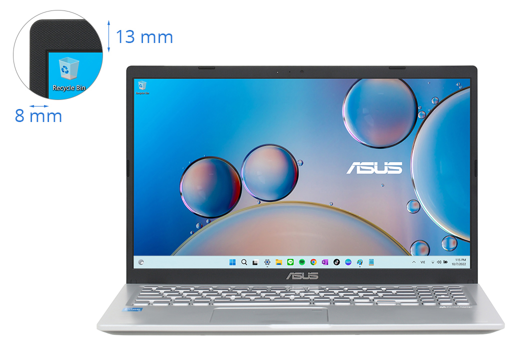 Laptop Asus VivoBook X515EA i3 1115G4/8GB/256GB/Win11 (BR2046W) Màu Bạc