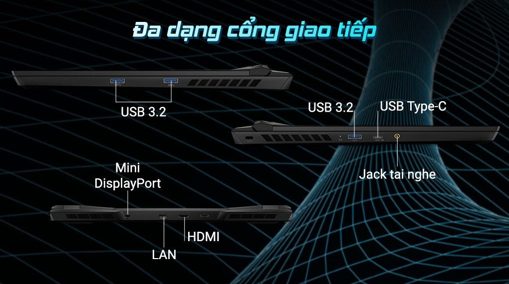 Laptop MSI Gaming Vector GP66 12UGS i7 12700H/16GB/1TB SSD/8GB RTX3070Ti/165Hz/Balo/Chuột/Win11 (432VN)