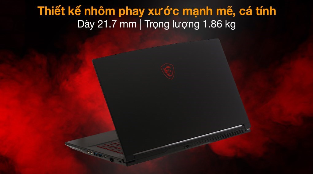 Laptop MSI Gaming GF63 Thin 11UD i5 11400H/8GB/512GB/4GB RTX3050Ti Max-Q/Balo/Chuột/Win11 (649VN)
