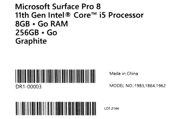 Laptop Surface Pro 8 i5 1135G7/8GB/256GB/Touch/120Hz/Win11 Màu Xám