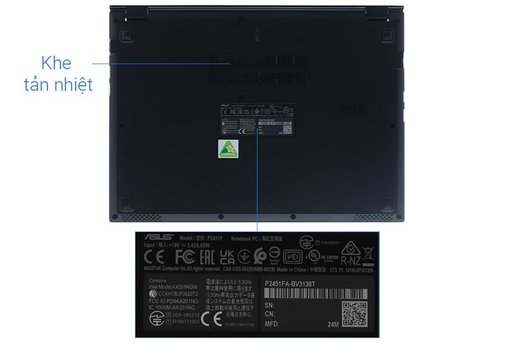 Laptop Asus ExpertBook P2451F i3 10110U/4GB/256GB/Win10 (BV3136T) Màu Đen