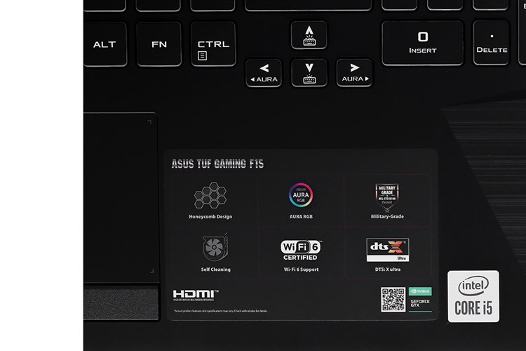 Laptop Asus TUF Gaming F15 FX506LHB i5 10300H/8GB/512GB/4GB GTX1650/144Hz/Win11 (HN188W) Màu Đen