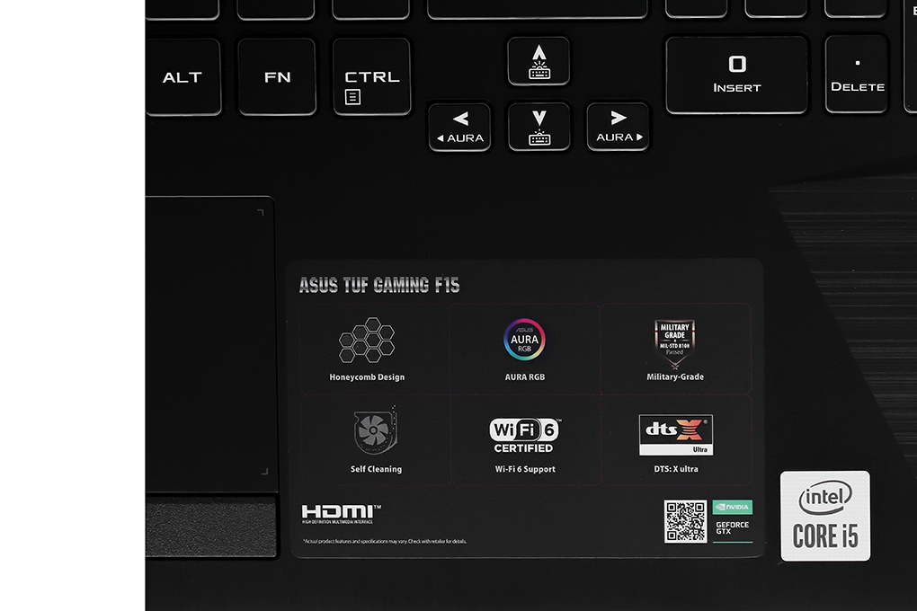Laptop Asus TUF Gaming F15 FX506LHB i5 10300H/8GB/512GB/4GB GTX1650/144Hz/Win11 (HN188W) Màu Đen