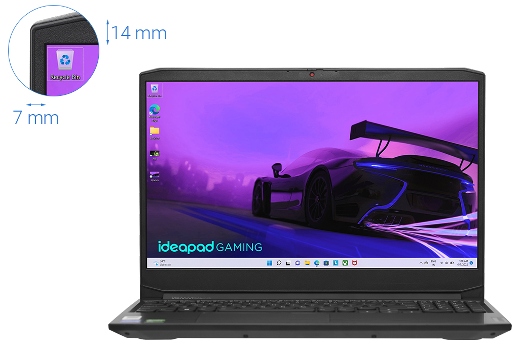 Laptop Lenovo IdeaPad Gaming 3 15IHU6 i5 11300H/8GB/512GB/4GB GTX1650/120Hz/Win11 (82K10178VN) Màu Đen