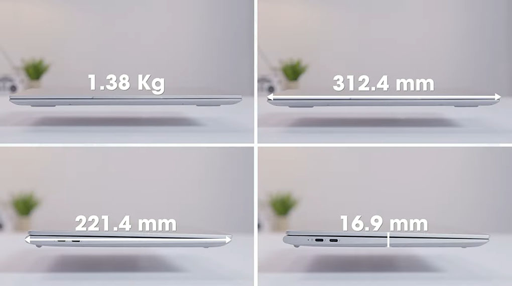 Lenovo Yoga Slim 7 Pro 14IHU5 i5 11300H (82NH00AMVN) - Kích thước, trọng lượng
