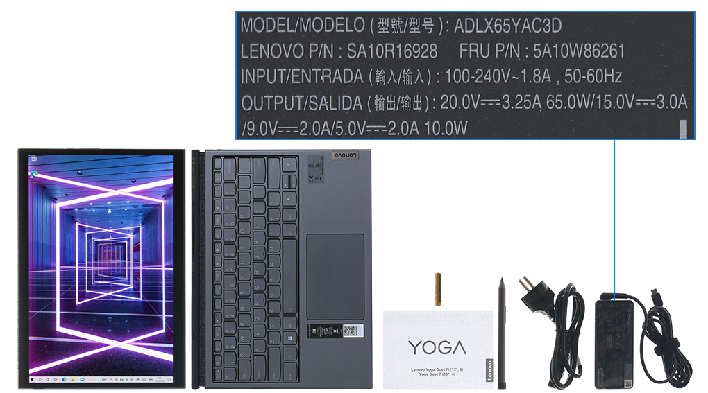 Bộ sản phẩm gồm: Sách hướng dẫn, Bút cảm ứng ( (kèm pin) ), Thùng máy, Sạc Laptop Lenovo
