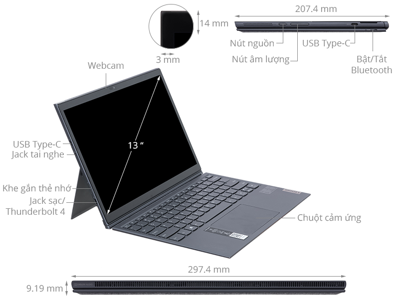 Lenovo Yoga Duet 7 13ITL6 i7 1165G7/16GB/1TB SSD/Touch/Pen/Win10 (82MA003UVN)