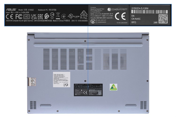 Laptop Asus Vivobook 15 X1502ZA i5 1240P/8GB/512GB/Win11 (EJ120W) Màu Bạc