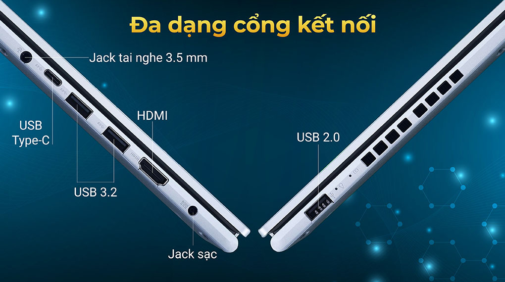 Asus Vivobook 15 X1502ZA i5 1240P (EJ120W) - Cổng kết nối
