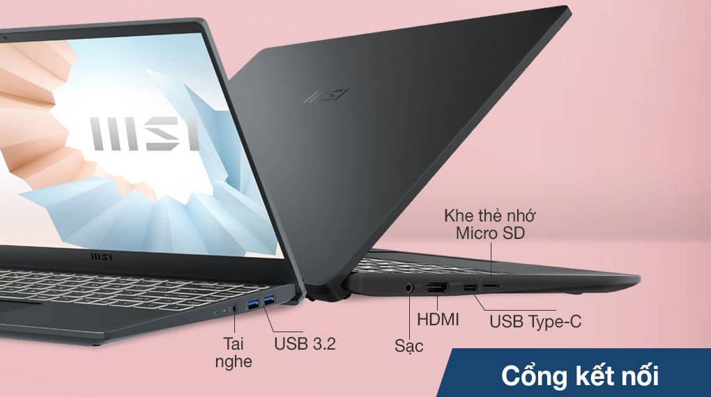 Laptop MSI Modern 14 B11MOU i7 1195G7/8GB/512GB/Túi/Chuột/Win11 (1032VN)