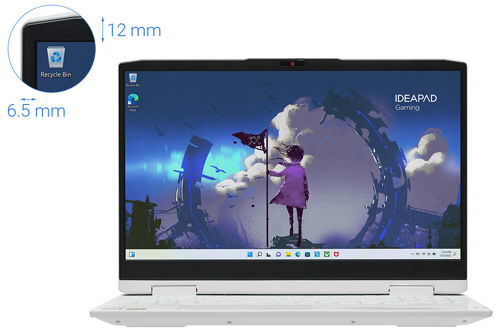 Laptop Lenovo Ideapad Gaming 3 15IAH7 i5 12500H/8GB/512GB/4GB RTX3050/120Hz/Win11 (82S9007TVN) Màu Trắng