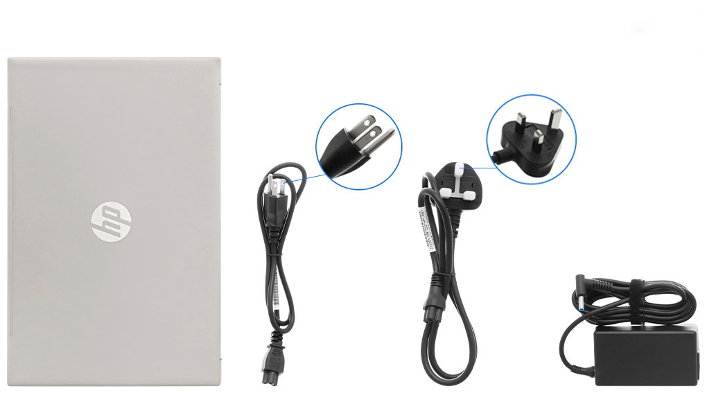 Bộ sản phẩm gồm: Sách hướng dẫn, Thùng máy, Sạc Laptop HP