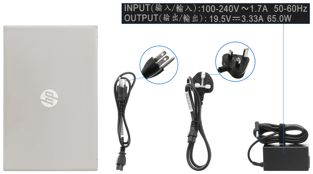 Bộ sản phẩm gồm: Thùng máy, Sạc Laptop HP, Sách hướng dẫn