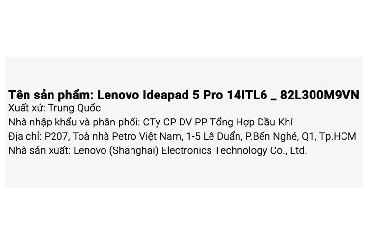 Laptop Lenovo Ideapad 5 Pro 14ITL6 i5 1155G7/8GB/512GB/Win11 (82L300M9VN) Màu Xám