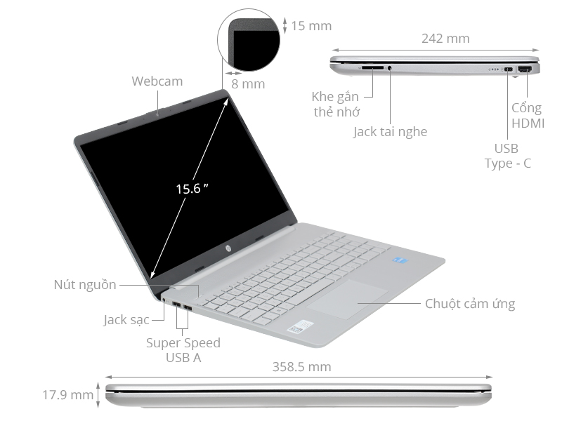 HP 15s fq2662TU i3 1115G4/4GB/256GB/Win11 (6K795PA)