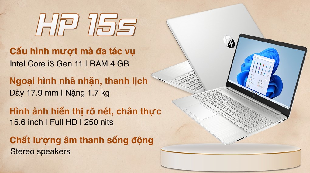 Laptop HP 15s fq2662TU i3 1115G4/4GB/256GB/Win11 (6K795PA)