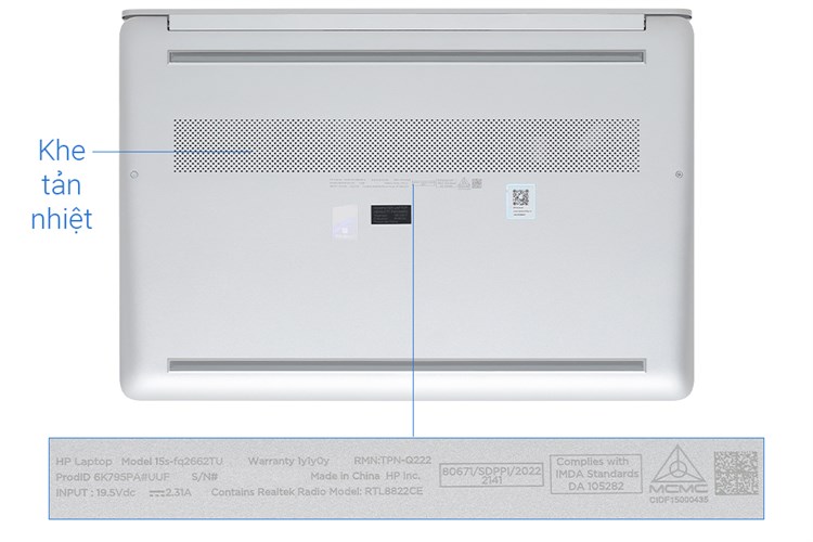 Laptop HP 15s fq2662TU i3 1115G4/4GB/256GB/Win11 (6K795PA) Màu Bạc