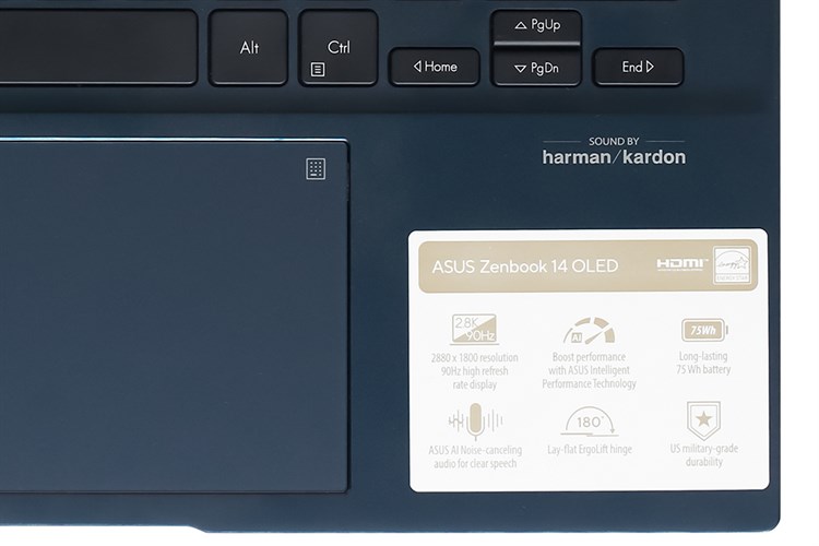 Laptop Asus Zenbook 14 OLED UX3402ZA i5 1240P/8GB/512GB/90Hz/Cáp/Túi/Win11 (KM220W) Màu Xanh