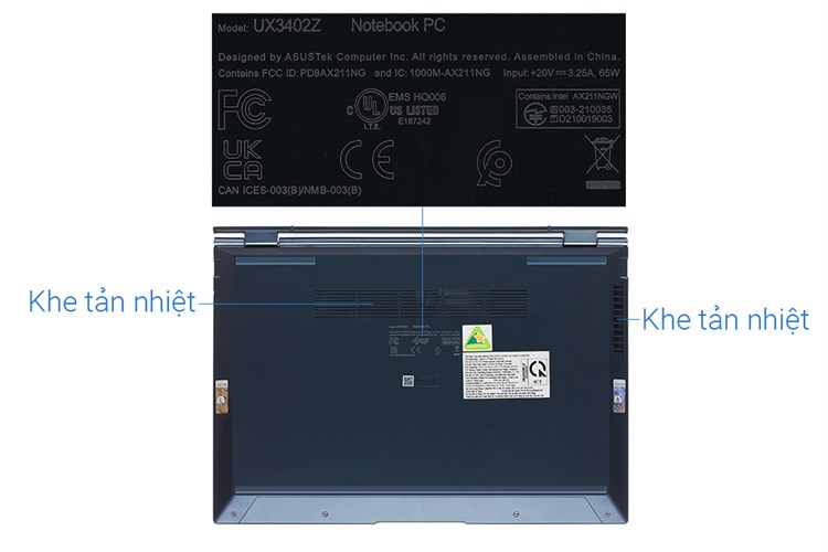 Laptop Asus Zenbook 14 OLED UX3402ZA i5 1240P/8GB/512GB/90Hz/Cáp/Túi/Win11 (KM220W) Màu Xanh