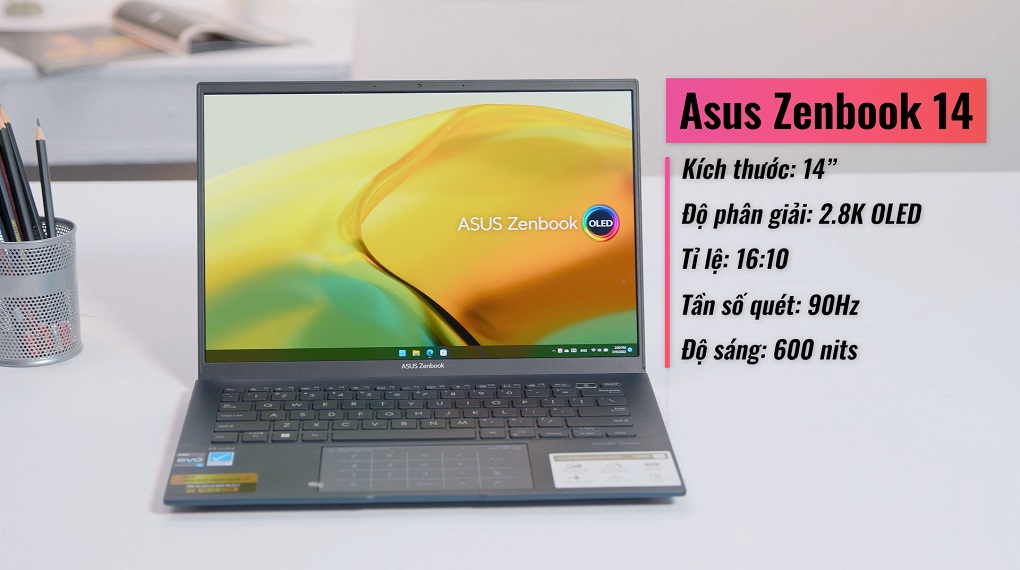 Asus Zenbook 14 OLED UX3402ZA i5 1240P/8GB/512GB/Cáp/Túi/Win11 (KM218W) - Màn hình