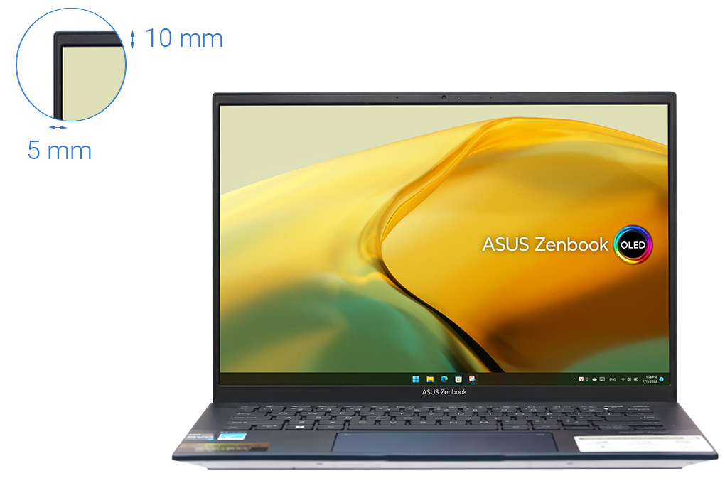 Laptop Asus Zenbook 14 OLED UX3402ZA i5 1240P/8GB/512GB/90Hz/Cáp/Túi/Win11 (KM220W) Màu Xanh