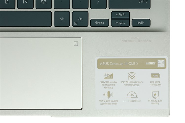 Laptop Asus Zenbook 14 OLED UX3402ZA i5 1240P/8GB/512GB/90Hz/Cáp/Túi/Win11 (KM220W) Màu Bạc