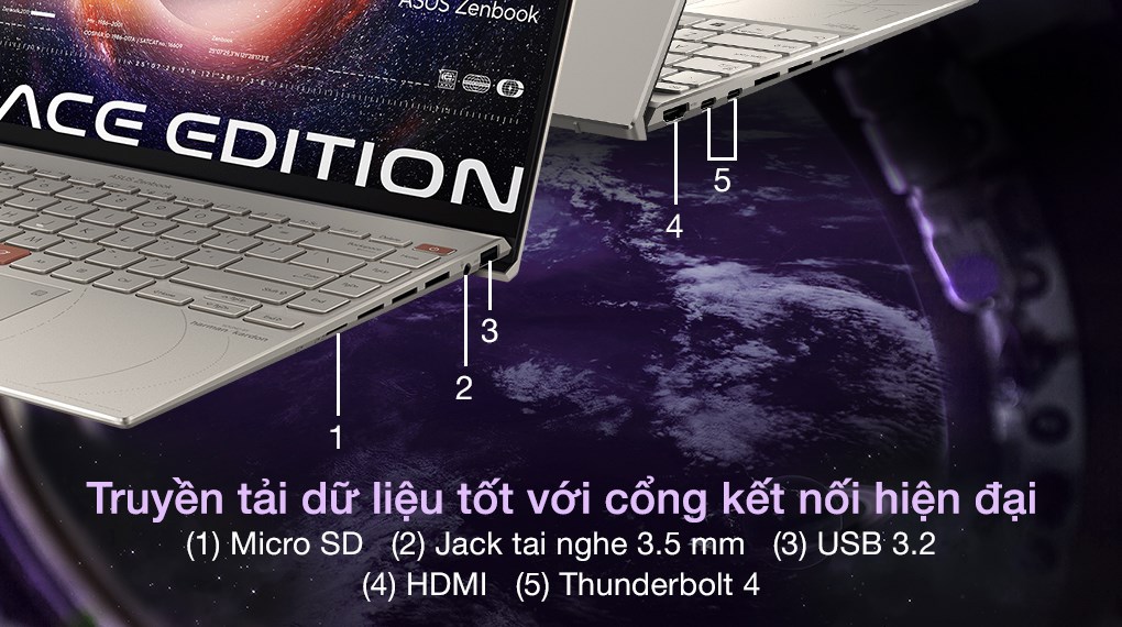 Laptop Asus Zenbook 14X OLED Space Edition UX5401ZAS i7 12700H/16GB/1TB/Cáp/Túi/Win11 (KN070W)