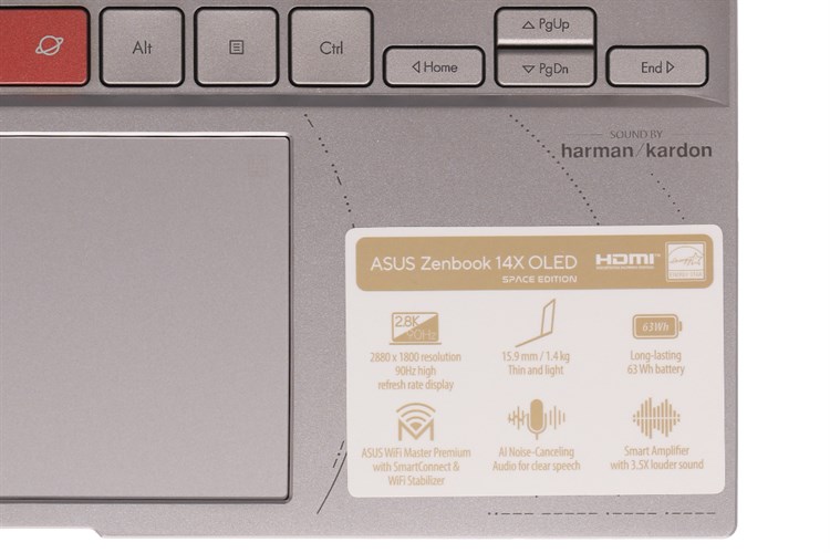 Laptop Asus Zenbook 14X OLED Space Edition UX5401ZAS i7 12700H/16GB/1TB/Cáp/Túi/Win11 (KN070W) Màu Xám